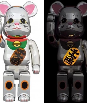 Bearbrick @招き猫 銀色千万两1000%