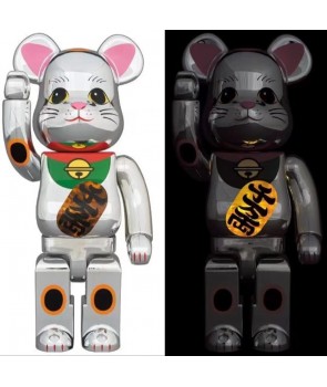 Bearbrick @招き猫 銀色千万两1000%